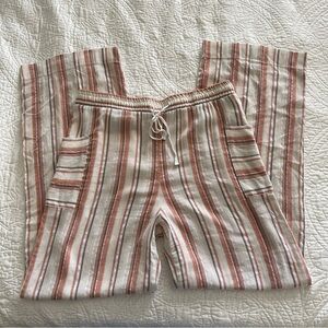 Versona Wide Leg Striped Cotton Pants Size Large